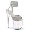 Pleaser - FLAMINGO891HTRS Ankle strap sandal, Pole dance shoes - Silver coloured Product image